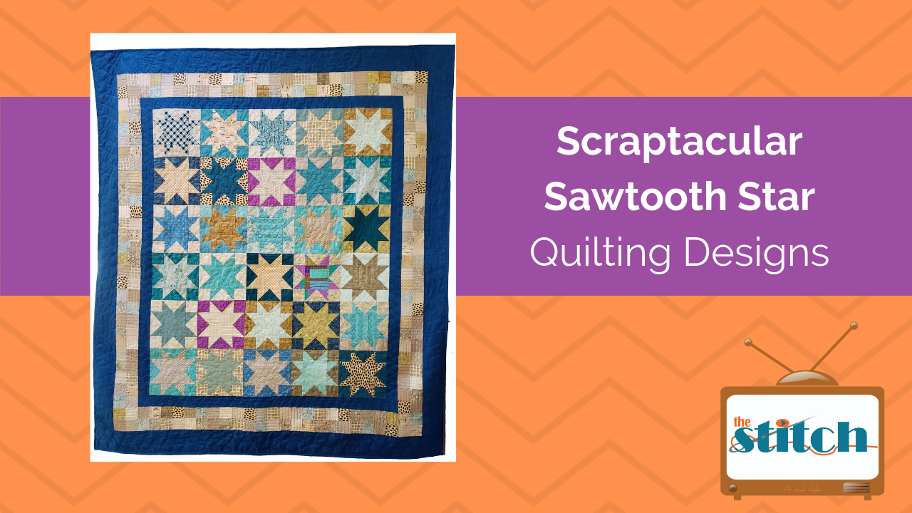 Plan the quilting for sawtooth star quilt